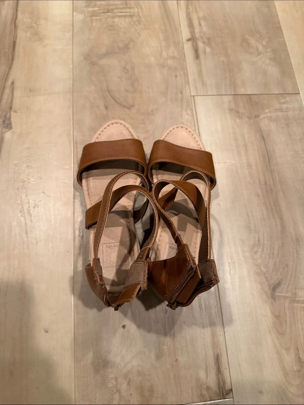 Kids Brown Leather Ankle-Strap Sandals